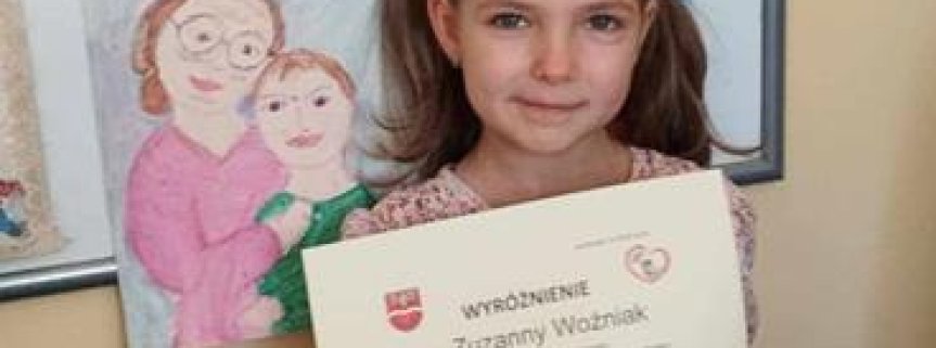 Wyróżnienie w Powiatowym Konkursie Plastycznym "Z pokolenia na pokolenie, czyli moja super moc w spadku po babci i dziadku"